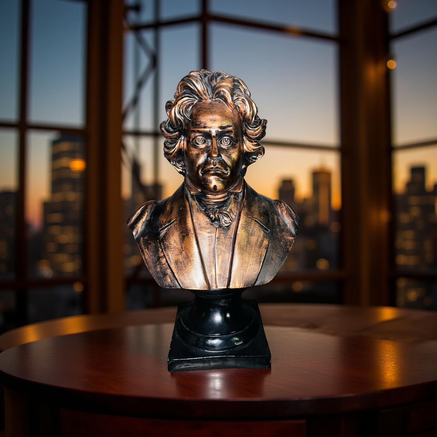 Beethoven Bronze Bust Statue – Antique Resin Sculpture for Home & Office Décor (1.8 Ft)