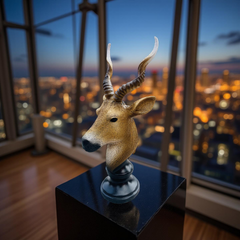 Desert Sentinel Antelope Bust Sculpture – Safari-Inspired Decor (1.22 Ft)