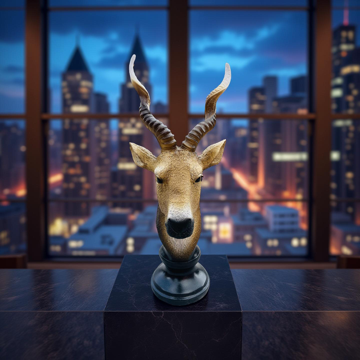 Desert Sentinel Antelope Bust Sculpture – Safari-Inspired Decor (1.22 Ft)