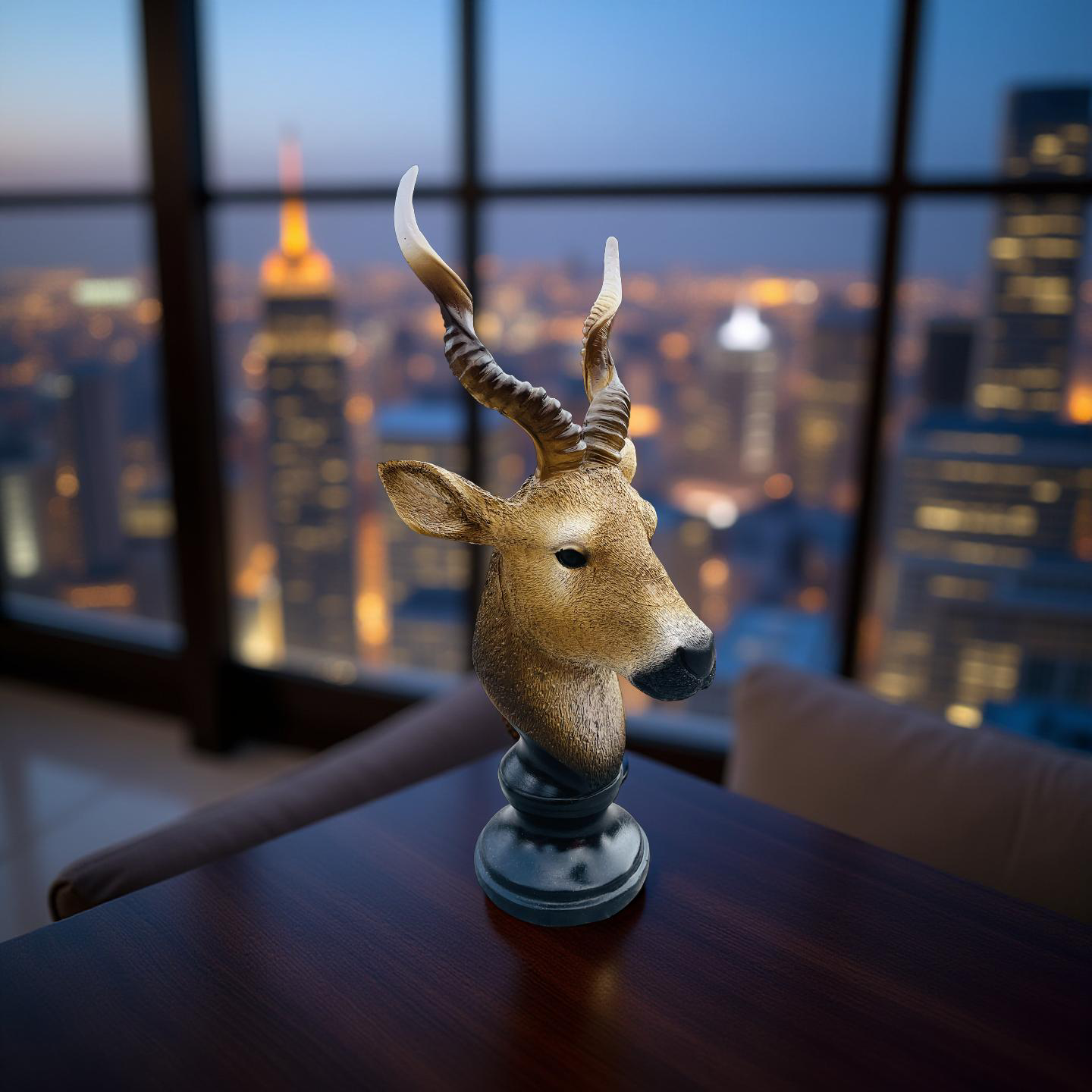 Desert Sentinel Antelope Bust Sculpture – Safari-Inspired Decor (1.22 Ft)