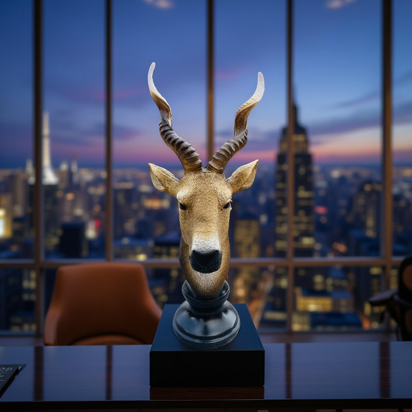 Desert Sentinel Antelope Bust Sculpture – Safari-Inspired Decor (1.22 Ft)
