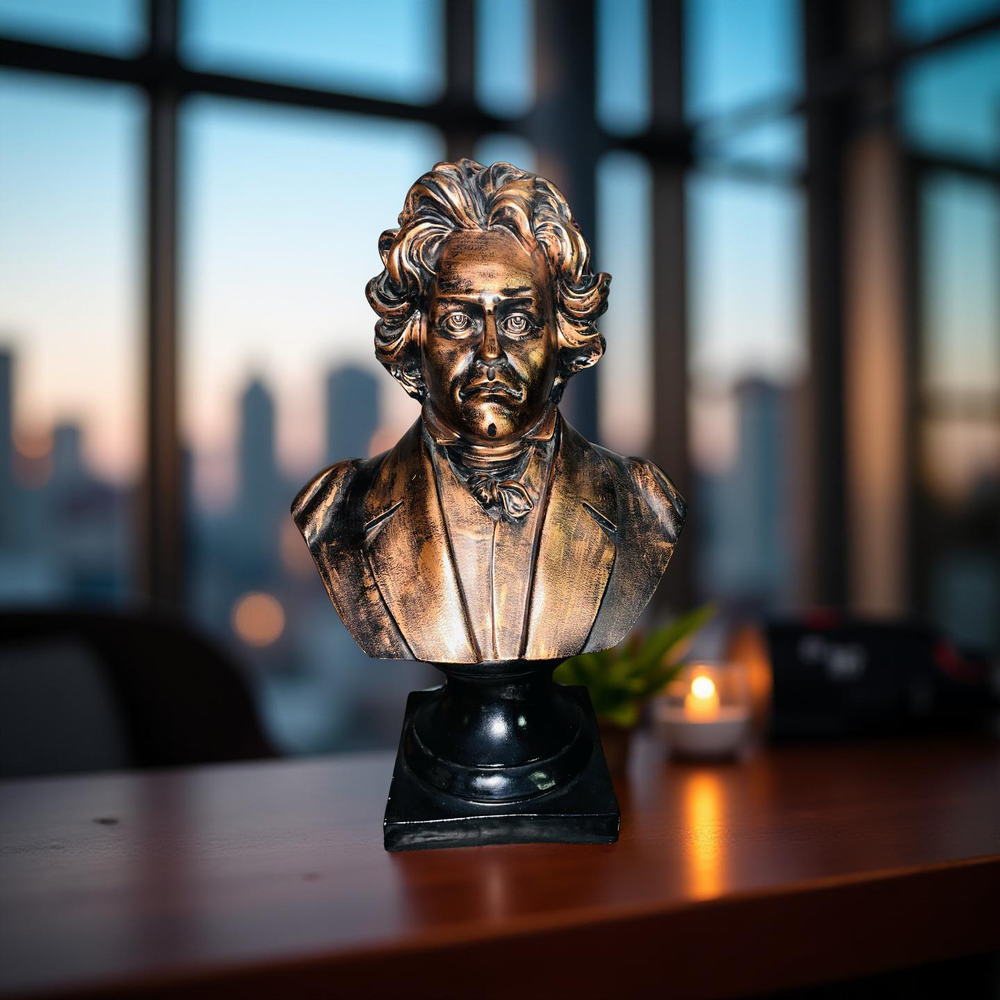 Beethoven Bronze Bust Statue – Antique Resin Sculpture for Home & Office Décor (1.8 Ft)