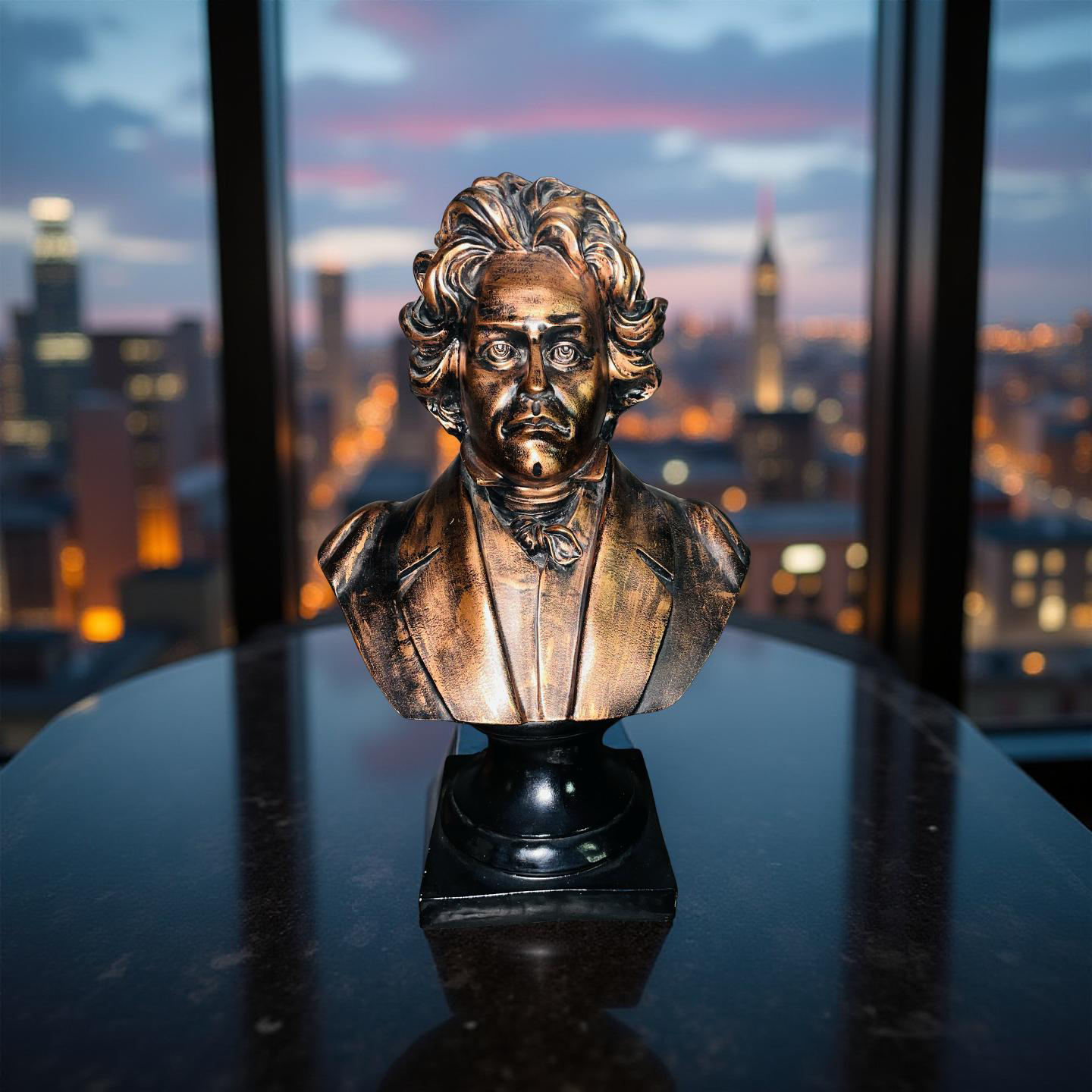 Beethoven Bronze Bust Statue – Antique Resin Sculpture for Home & Office Décor (1.8 Ft)