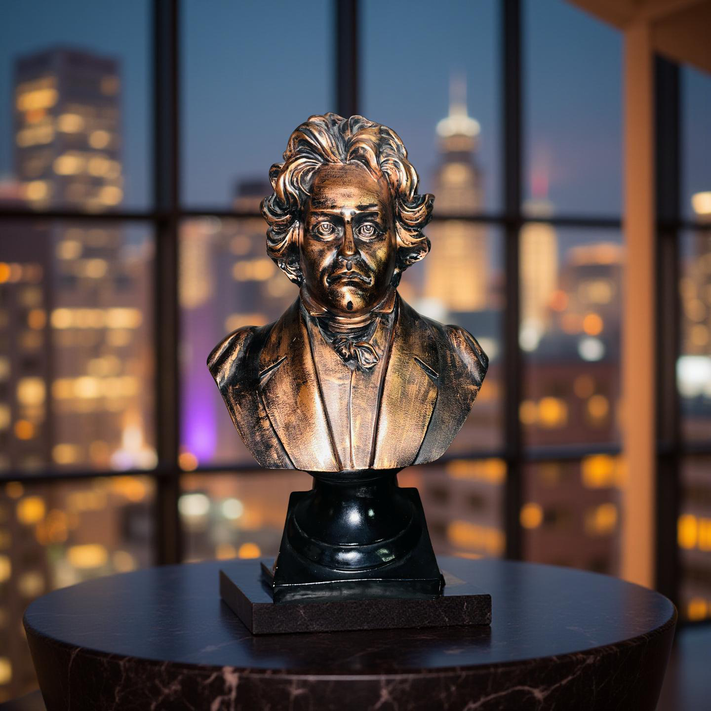Beethoven Bronze Bust Statue – Antique Resin Sculpture for Home & Office Décor (1.8 Ft)