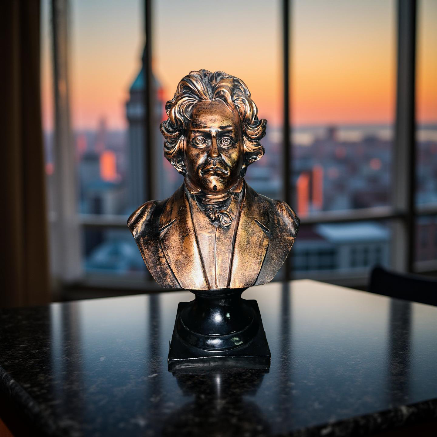 Beethoven Bronze Bust Statue – Antique Resin Sculpture for Home & Office Décor (1.8 Ft)