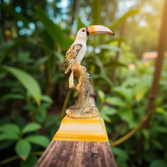 Tropical Sentinel Toucan Figurine – Hand-Painted Rainforest Bird Decor (1.5 Ft)