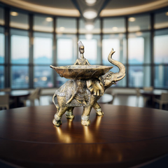 Royal Caravan – Tribal Elephant Bowl Figurine