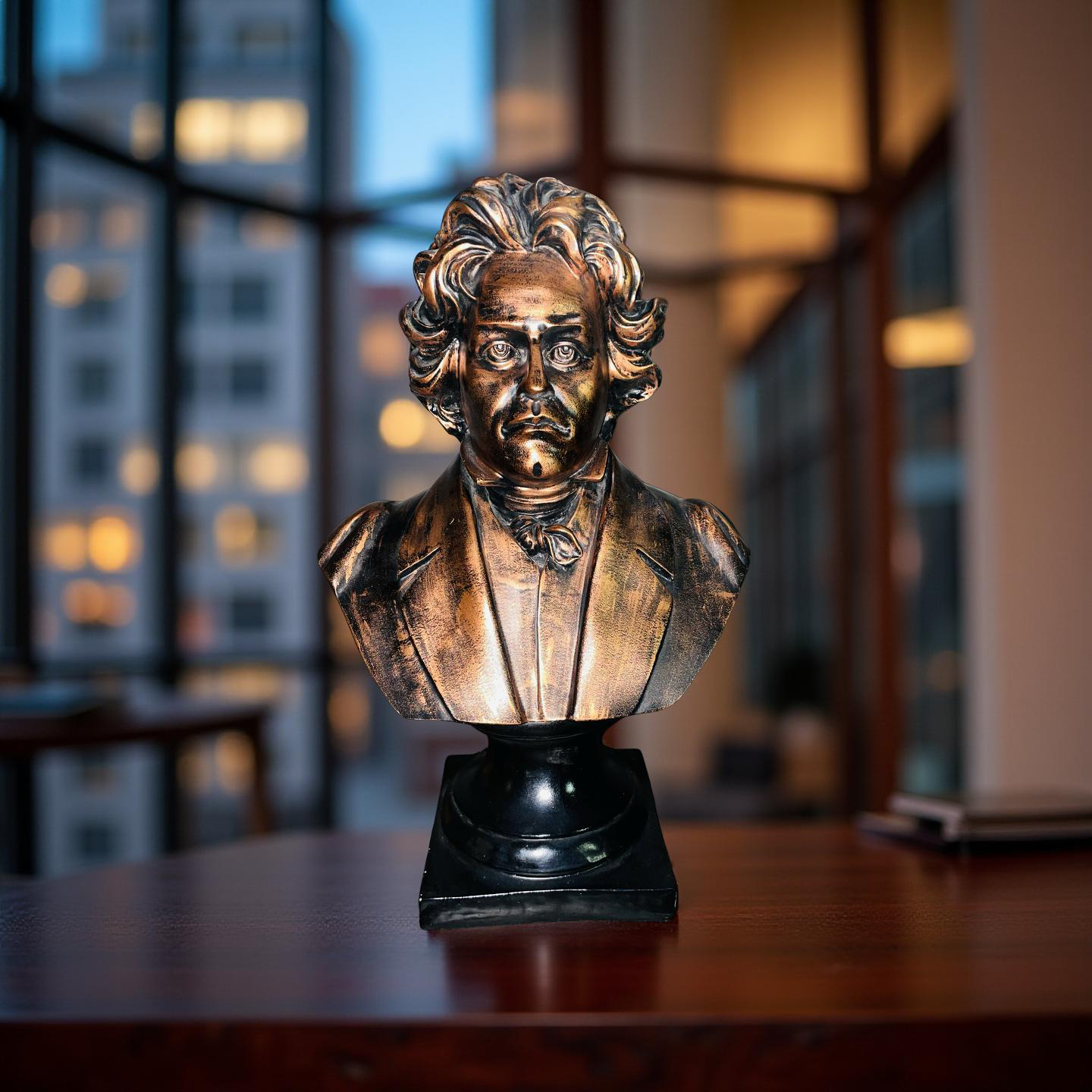 Beethoven Bronze Bust Statue – Antique Resin Sculpture for Home & Office Décor (1.8 Ft)
